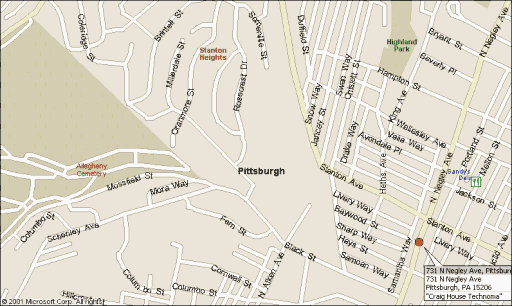 Close up map of "Craig House".